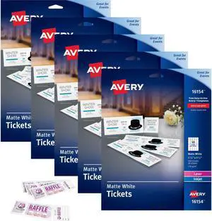 Avery Printable Tickets with Tear-Away Stubs