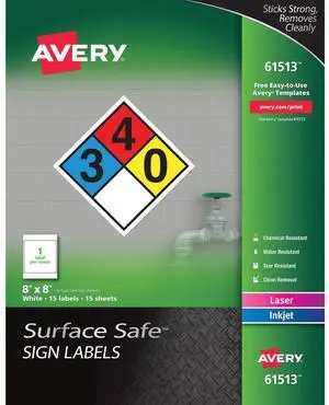 Avery Surface Safe Sign Labels