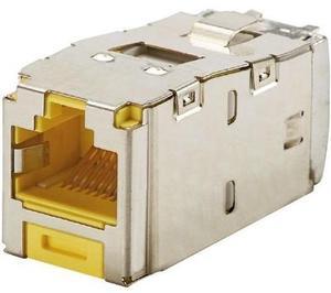 Panduit CJS6X88TGYLY Mini-Com TX6A Cat6a Shielded STP RJ45 TG Jack Module, Yellow