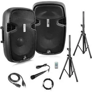 Pyle Active + Passive PA Speaker System Kit