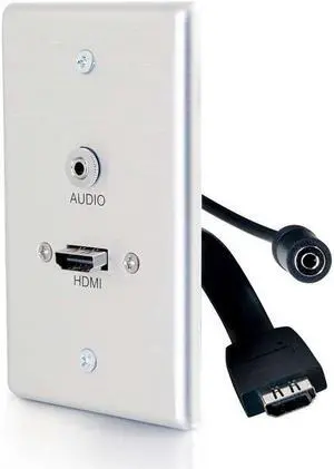C2G Single Gang HDMI Wall Plate with 3.5mm Audio Aluminum