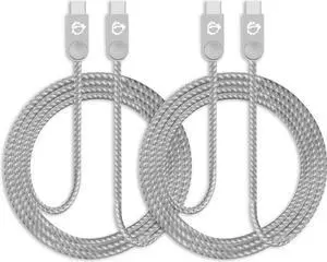 SIIG Zinc Alloy USB-C to USB-C Charging & Sync Braided Cable - 3.3ft, 2-Pack