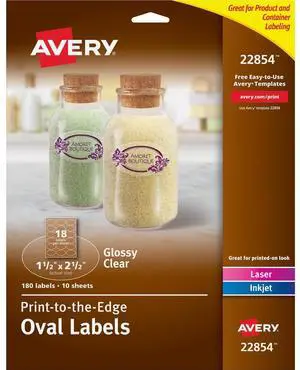 Avery Easy Peel Glossy Clear Labels