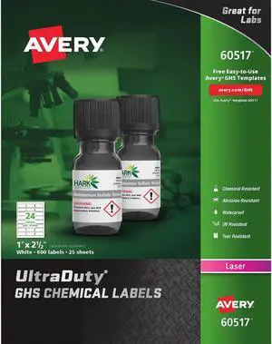 Avery UltraDuty GHS Chemical Labels