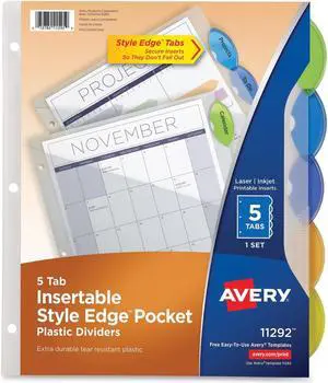 Avery Style Edge Plastic Insertable Dividers