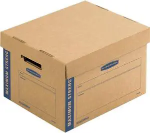 Bankers Box SmoothMove Maximum Strength Moving Boxes, Small, 8 Pack, 10"H x 12"W x 15"D