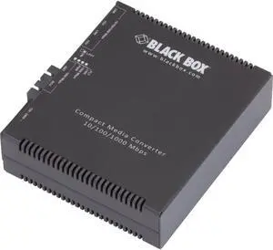 Black Box Compact Media Converter Gigabit Ethernet Single Mode 1310nm 10km SC