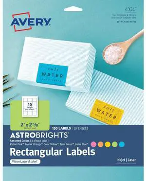 Avery&reg Astrobrights Color Easy Peel Labels