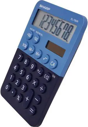 Sharp EL-760RBBL Handheld Calculator 8-Digit LCD EL760RBBL