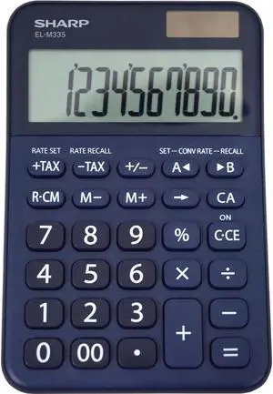 Sharp ELM335BBL Desktop Calculator 10-Digit LCD Blue