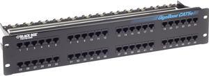 Black Box GigaBase CAT5e Patch Panel - 2U, Unshielded, 48-Port