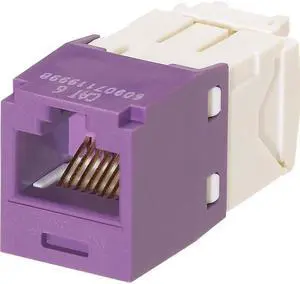 Panduit CJ688TGVL-24 Mini-Com TX6 Plus Giga-Channel Cat6 Jack Module, Violet, Pack of 24