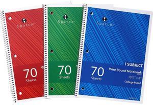 Sparco College Ruled Wire-bound Notebook
