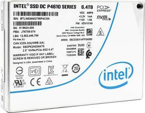 Intel DC P4610 1.6TB PCIe 3.1 x4 NVMe U.2 2.5" Enterprise SSD (SSDPE2KE016T801)