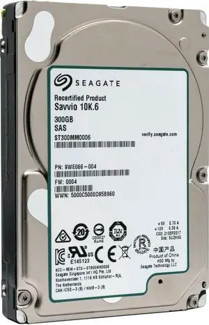 Seagate Savvio 10K.6 300GB 10K RPM SAS 6Gb/s 2.5" Server HDD (ST300MM0006) Seagate Savvio 10K.6 300GB 10K RPM SAS 6Gb/s 2.5" Server HDD (ST300MM0006)