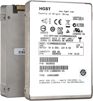 HGST/WD Ultrastar SSD800MM 800GB SAS 12Gb/s 2.5" Enterprise SSD HUSMM8080ASS200 HGST/WD Ultrastar SSD800MM 800GB SAS 12Gb/s 2.5" Enterprise SSD HUSMM8080ASS200