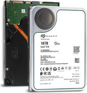 Seagate Exos 16TB Enterprise HDD X18 SATA 6Gb/s 512e/4Kn 7200 RPM 256MB Cache 3.5" Internal Hard Drive (ST16000NM000J)