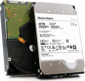 WD Ultrastar DC HC560 0F38755 20TB Hard Drive 512MB Cache 7200 RPM SATA 6.0Gb/s 512E 3.5" Internal HDD (WUH722020ALE6L4)