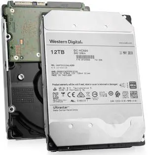 Western Digital Ultrastar DC HC520 HUH721212AL4200 0F29560 12TB 7.2K RPM SAS 12 Gb/s 4Kn 3.5in Seller Refurbished HDD