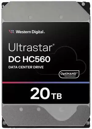 Western Digital Ultrastar DC HC560 WUH722020ALE604 0F38761 20TB 7.2K RPM SATA 6Gb/s 512e 3.5" Refurbished Enterprise HDD