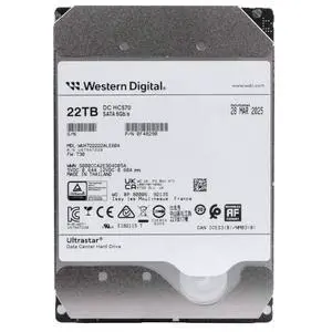 Western Digital Ultrastar DC HC570 WUH722222ALE604 0F48290 22TB 7.2K RPM SATA 6Gb/s 512e Power Disable 3.5" Recertified Enterprise HDD