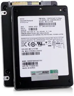 HP/Samsung PM1643a MZILT3T8HBLS 3.84TB SAS 12Gb/s 3D TLC 1 DWPD 2.5in Read-Intensive Enterprise Solid State Drive HP/Samsung PM1643a MZILT3T8HBLS 3.84TB SAS 12Gb/s 3D TLC 1 DWPD 2.5in Read-Intensive Enterprise Solid State Drive