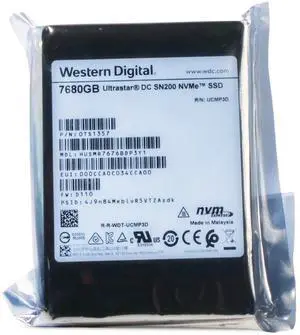 Western Digital Ultrastar DC SN200 HUSMR7676BDP3Y1 0TS1357 7.68TB 1 DWPD PCIe Gen 3.0 x4 4GB/s MLC U.2 NVMe 2.5in Enterprise Solid State Drive Western Digital Ultrastar DC SN200 HUSMR7676BDP3Y1 0TS1357 7.68TB 1 DWPD PCIe Gen 3.0 x4 4GB/s MLC U.2 NVMe 2.5in Enterprise Solid State Drive