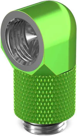 PrimoChill Male to Female G1/4 90 Degree Rotary 15mm Extension Elbow Fitting - Toxic Candy