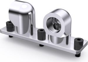 Bykski GPU Block 90 Degree Rotary Bridge Module - Silver (B-VGA-MINI-X)