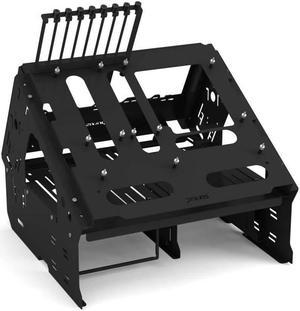 PrimoChill's Praxis WetBenchSX Basic - Angled Edition - Powdercoated Steel Modular Open Air Computer Test Bench for Watercooling or Air Cooled Components
