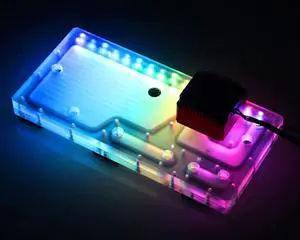 Bykski Distro Plate For Cougar Avulsion - PMMA w/ 5v Addressable RGB (RBW) (RGV-CG-AVULSION)