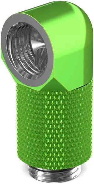 PrimoChill Male to Female G1/4 90 Degree Rotary 20mm Extension Elbow Fitting - Toxic Candy