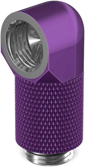 PrimoChill Male to Female G1/4 90 Degree Rotary 20mm Extension Elbow Fitting - Candy Purple PrimoChill Male to Female G1/4 90 Degree Rotary 20mm Extension Elbow Fitting - Candy Purple