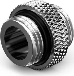 PrimoChill Dual Male G1/4" Extension Coupler - Mini - Silver Nickel