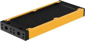 PrimoChill 240SL (30mm) EXIMO Modular Radiator, Black POM, 2x120mm, Dual Fan (R-SL-BK24) Available in 20+ Colors, Assembled in USA and Custom Watercooling Loop Ready