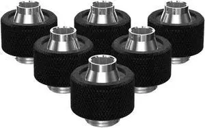 PrimoChill SecureFit SX - Premium Compression Fitting For 7/16in ID x 5/8in OD Flexible Tubing 6 Pack (F-SFSX758-6) - Available in 20+ Colors, Custom Watercooling Loop Ready