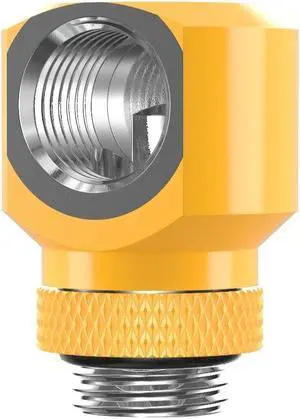 PrimoChill InterConnectSX Flat 90 Degree Rotary Fitting (FAF90)  Enhanced PC Cooling with Sleek Aesthetics - Available in 20+ Colors, Custom Watercooling Loop Ready