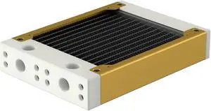 PrimoChill 120SL (30mm) EXIMO Modular Radiator, White POM, 1x120mm, Single Fan (R-SL-W12) Available in 20+ Colors, Assembled in USA and Custom Watercooling Loop Ready