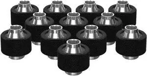 PrimoChill SecureFit SX - Premium Compression Fitting For 7/16in ID x 5/8in OD Flexible Tubing 12 Pack (F-SFSX758-12) - Available in 20+ Colors, Custom Watercooling Loop Ready