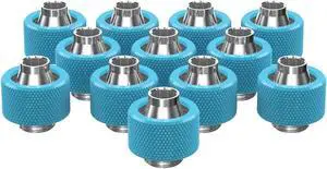 PrimoChill SecureFit SX - Premium Compression Fitting For 7/16in ID x 5/8in OD Flexible Tubing 12 Pack (F-SFSX758-12) - Available in 20+ Colors, Custom Watercooling Loop Ready