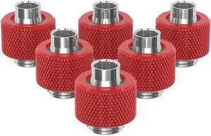 PrimoChill SecureFit SX - Premium Compression Fitting For 3/8in ID x 1/2in OD Flexible Tubing 6 Pack (F-SFSX12-6) - Available in 20+ Colors, Custom Watercooling Loop Ready