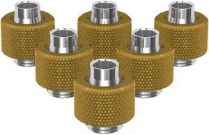 PrimoChill SecureFit SX - Premium Compression Fitting For 3/8in ID x 1/2in OD Flexible Tubing 6 Pack (F-SFSX12-6) - Available in 20+ Colors, Custom Watercooling Loop Ready