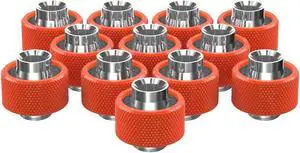 PrimoChill SecureFit SX - Premium Compression Fittings 12 Pack - For 1/2in ID x 3/4in OD Flexible Tubing (F-SFSX34-12) - Available in 20+ Colors, Custom Watercooling Loop Ready