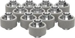 PrimoChill SecureFit SX - Premium Compression Fittings 12 Pack - For 1/2in ID x 3/4in OD Flexible Tubing (F-SFSX34-12) - Available in 20+ Colors, Custom Watercooling Loop Ready
