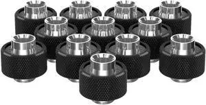PrimoChill SecureFit SX - Premium Compression Fittings 12 Pack - For 1/2in ID x 3/4in OD Flexible Tubing (F-SFSX34-12) - Available in 20+ Colors, Custom Watercooling Loop Ready