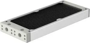 PrimoChill 240SL (30mm) EXIMO Modular Radiator, White POM, 2x120mm, Dual Fan (R-SL-W24) Available in 20+ Colors, Assembled in USA and Custom Watercooling Loop Ready