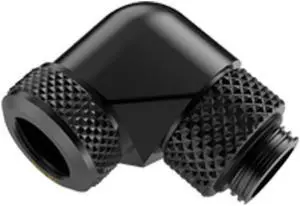 Bykski G 1/4in. Rigid 90 Degree Rotary Fitting Adapter For 12mm OD PMMA/PETG/METAL Tubing (CC-L12RD90-X-BK)