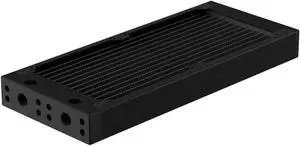 PrimoChill 240SL (30mm) EXIMO Modular Radiator, Black POM, 2x120mm, Dual Fan (R-SL-BK24) Available in 20+ Colors, Assembled in USA and Custom Watercooling Loop Ready