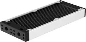 PrimoChill 240SL (30mm) EXIMO Modular Radiator, Black POM, 2x120mm, Dual Fan (R-SL-BK24) Available in 20+ Colors, Assembled in USA and Custom Watercooling Loop Ready