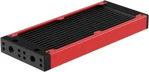 PrimoChill 240SL (30mm) EXIMO Modular Radiator, Black POM, 2x120mm, Dual Fan (R-SL-BK24) Available in 20+ Colors, Assembled in USA and Custom Watercooling Loop Ready